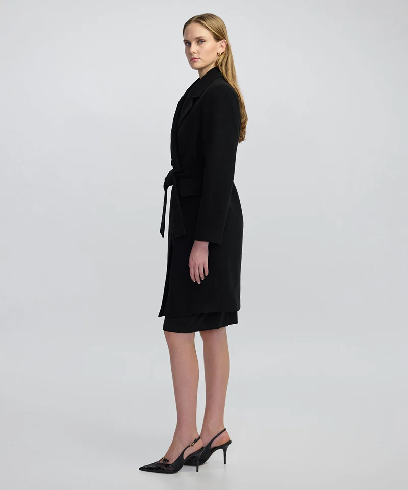 ابيكول Double-Breasted Coat with Belt